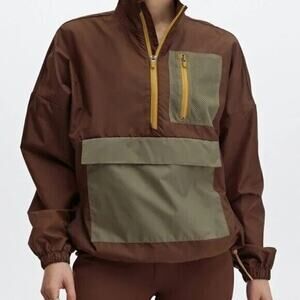 Fabletics Shawn Cropped Half-Zip Windbreaker Jacket Size XXL